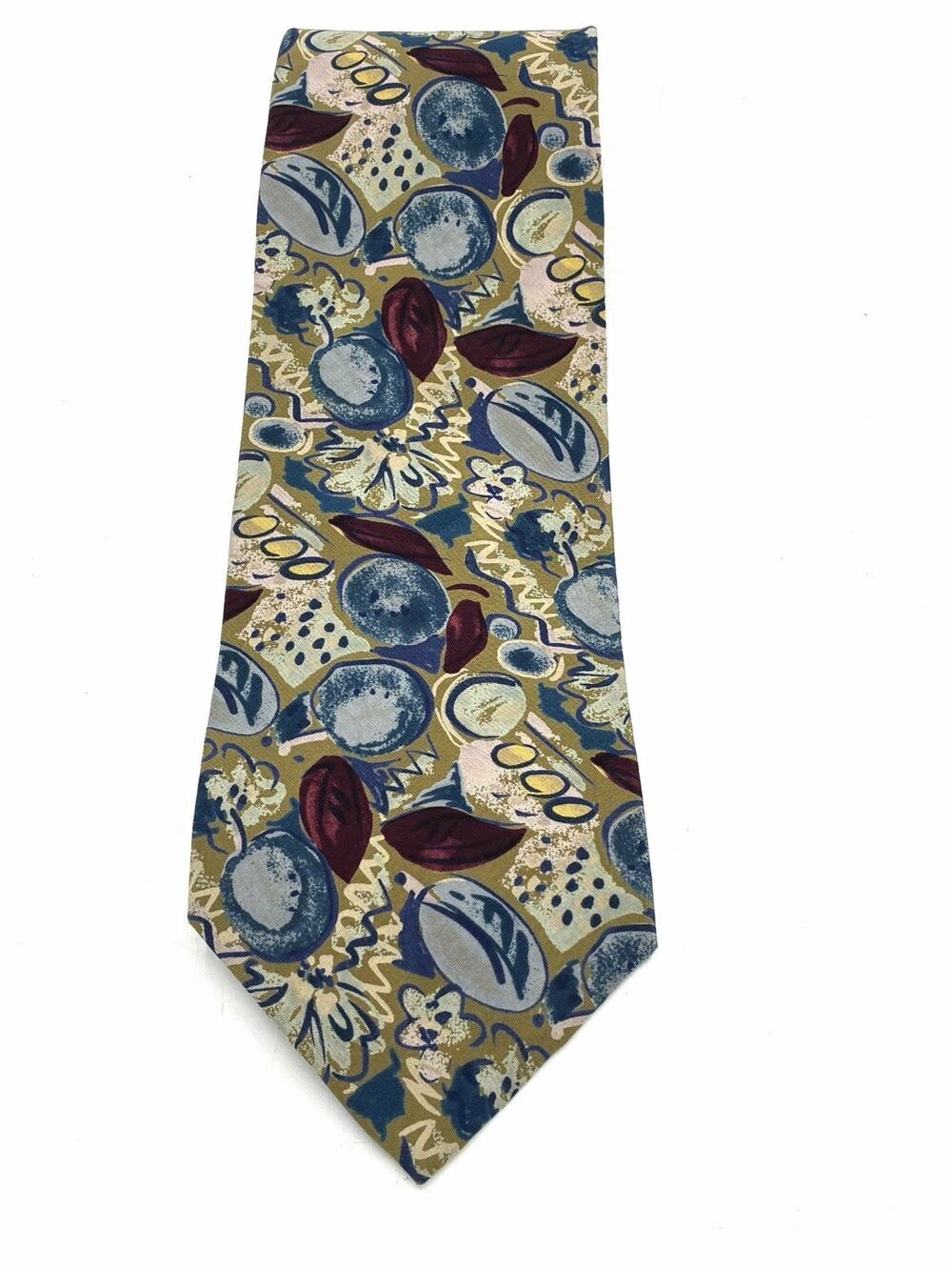 David Lawrence Silk Necktie Vintage Abstract Novelty Art Print Mens Tie